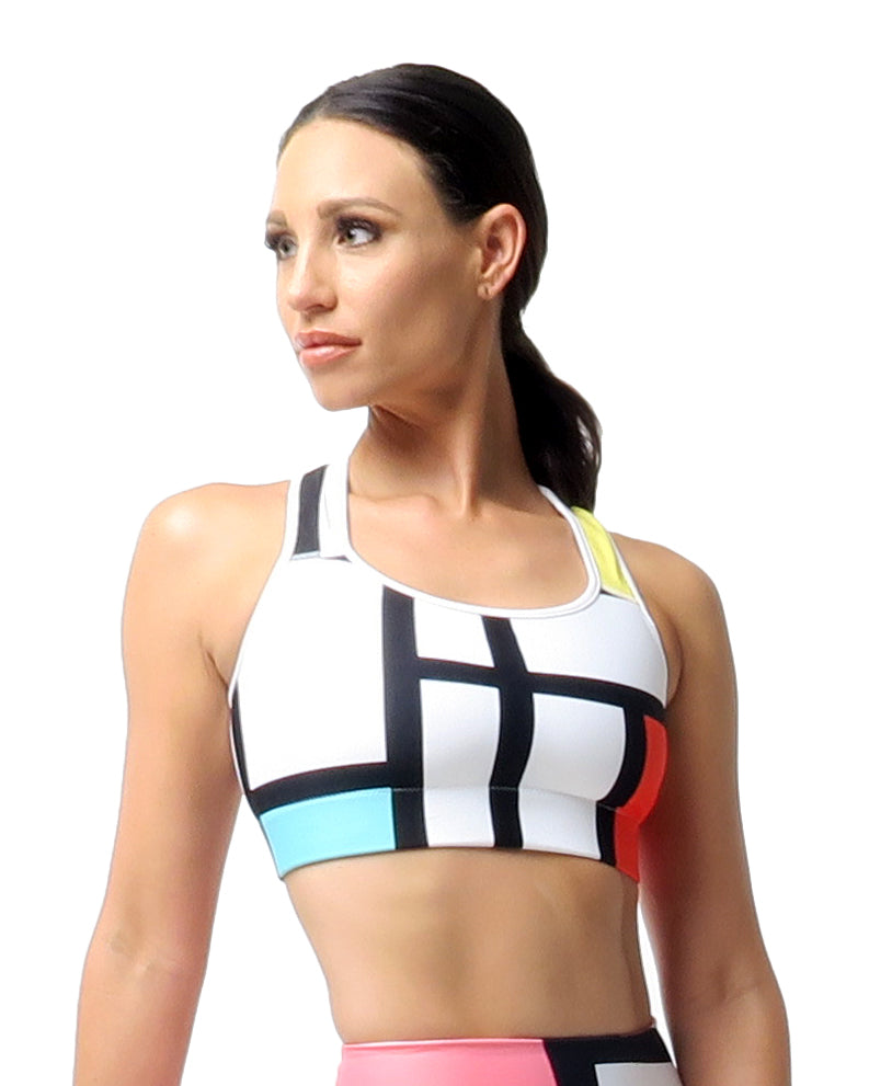 The cool ppl color plane sports bra with full coverage support for all women.